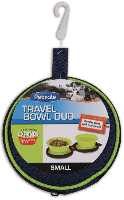 Petmate Silicone Travel Duo Bowl Green