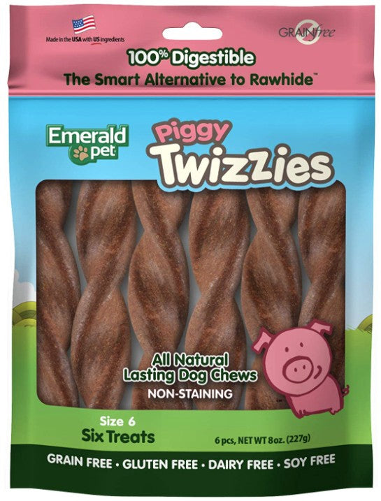 Emerald Pet Piggy Twizzies Natural Dog Chews