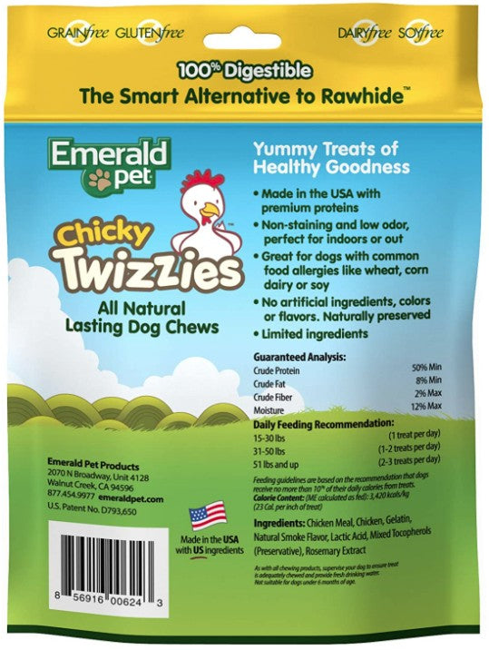 Emerald Pet Chicky Twizzies Natural Dog Chews