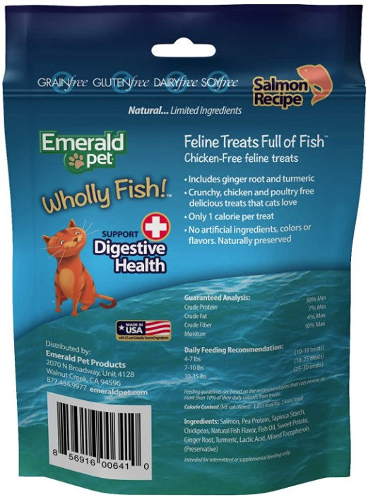 Emerald Pet Wholly Fish! Digestive Health Cat Treats Salmon Recipe