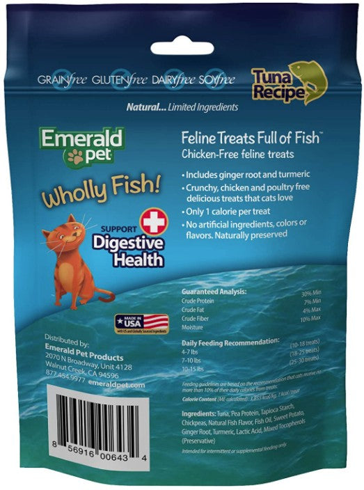 Emerald Pet Wholly Fish! Digestive Health Cat Treats Tuna Recipe