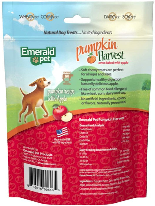 Emerald Pet Pumpkin Harvest Oven Baked Dog Treats with Apple