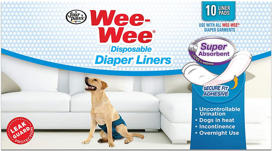 Four Paws Wee Wee Disposable Diaper Super Absorbent Liner Pads