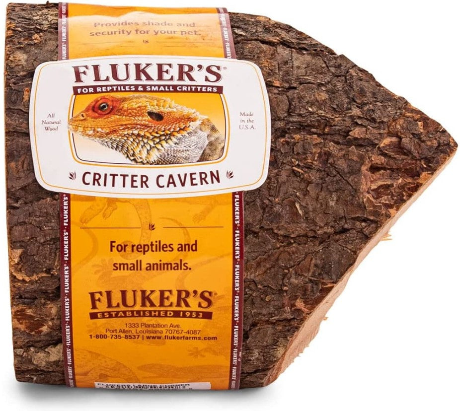 Flukers Critter Cavern Corner Half-Log for Reptiles and Small Animals