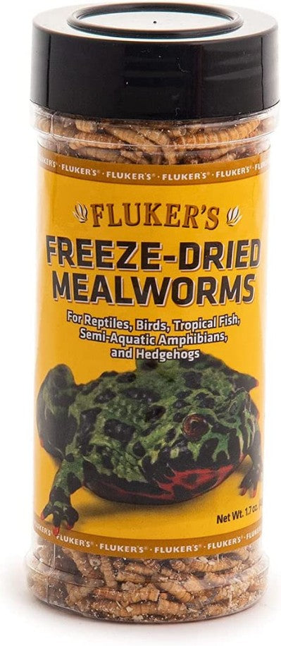 Flukers Freeze-Dried Mealworms for Reptiles, Birds, Tropical Fish, Amphibians and Hedgehogs