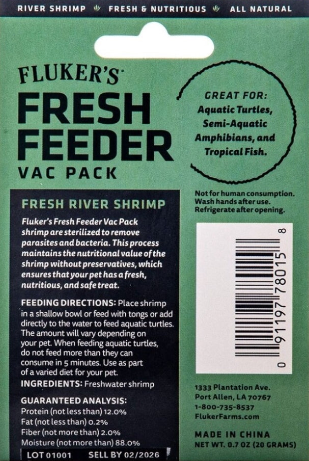 Flukers Fresh Feeder Vac Pack Aquatic Shrimp for Reptiles