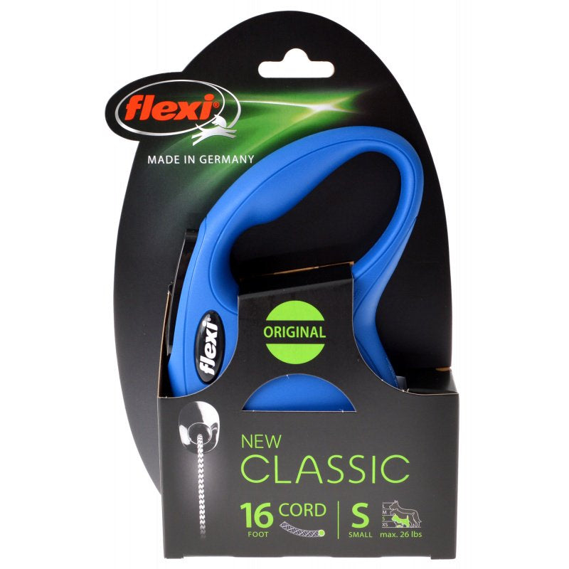 Flexi New Classic Retractable Cord Leash Blue