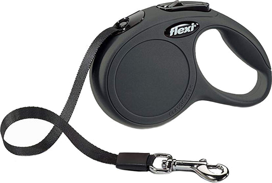 Flexi New Classic Retractable Tape Leash Black