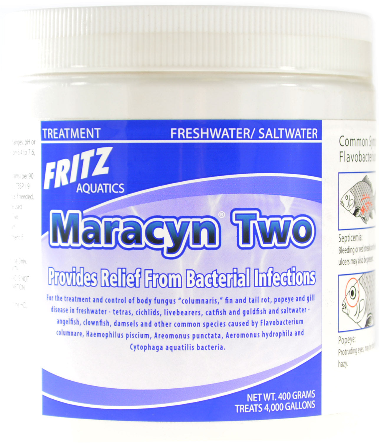 Fritz Aquatics Maracyn Two Bacterial Treatment Powder for Freshwater and Saltwater Aquariums Jar