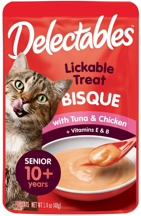 Hartz Delectables Bisque Senior Lickable Treat for Cats Tuna and Chicken