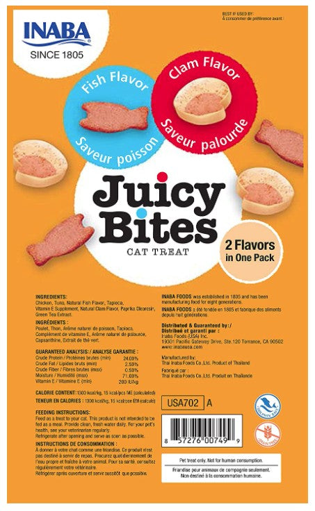 Inaba Juicy Bites Cat Treat Fish and Clam Flavor