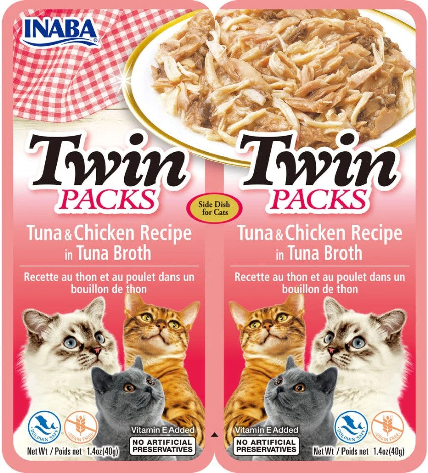 Inaba Twin Packs Tuna and Chicken Recipe in Tuna Broth for Cats