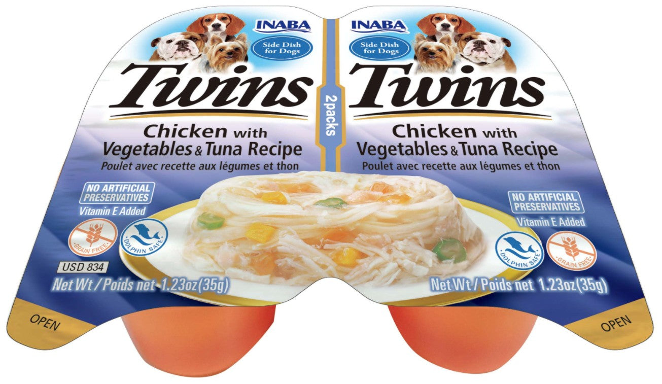 Inaba Twins Chicken with Vegetables and Tuna Recipe Side Dish for Dogs