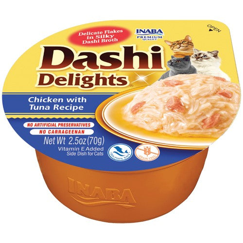 Inaba Dashi Delights Chicken with Tuna Flavored Bits in Broth Cat Food Topping