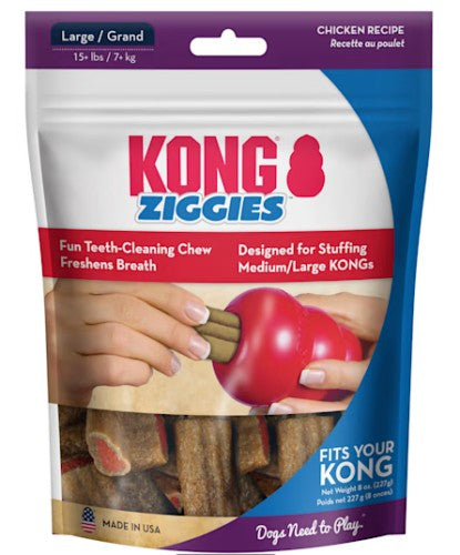 KONG Ziggies Dog Dental Chew Chicken Recipe Large