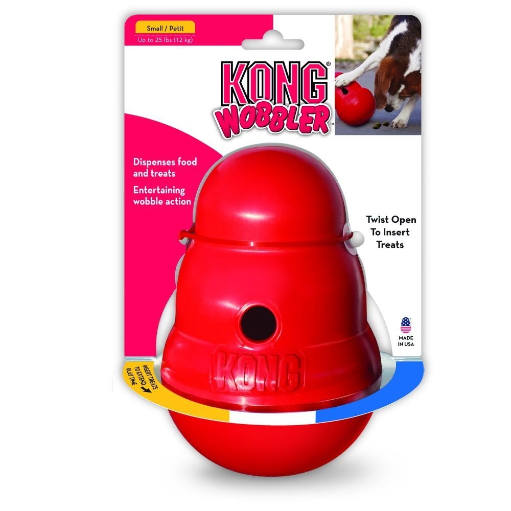 KONG Wobbler Interactive Dog Toy Dispenses Food and Treats