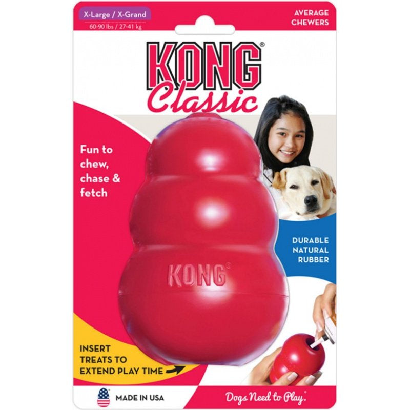 KONG Classic Durable Natural Rubber Chew, Chase, and Fetch Dog Toy