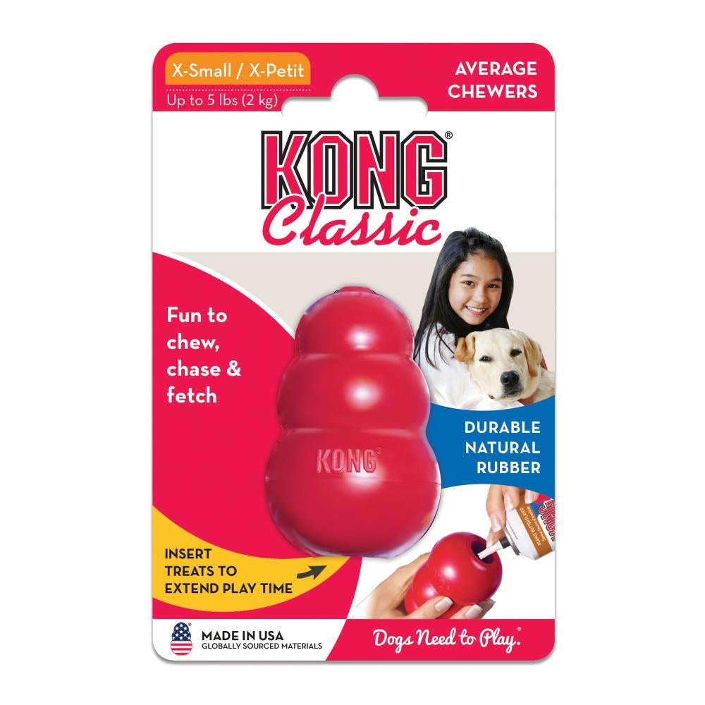 KONG Classic Durable Natural Rubber Chew, Chase, and Fetch Dog Toy