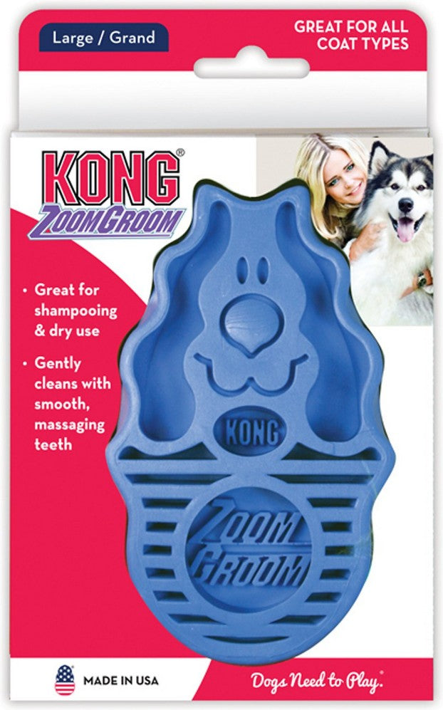 KONG Zoom Groom Brush for Dogs Boysenberry Large