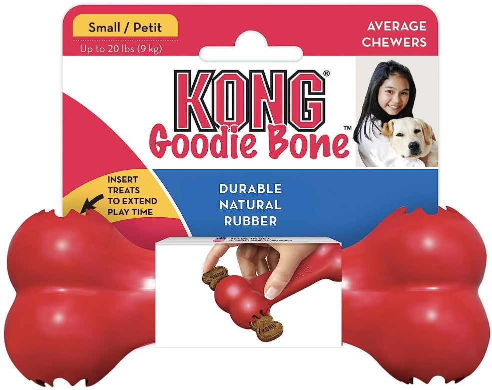 KONG Goodie Bone Durable Rubber Dog Chew Toy Red