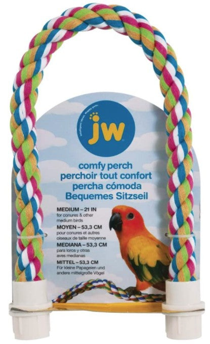 JW Pet Flexible Multi-Color Comfy Rope Perch for Birds