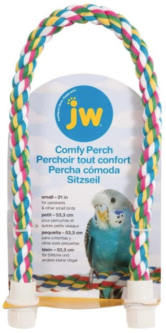 JW Pet Flexible Multi-Color Comfy Rope Perch for Birds