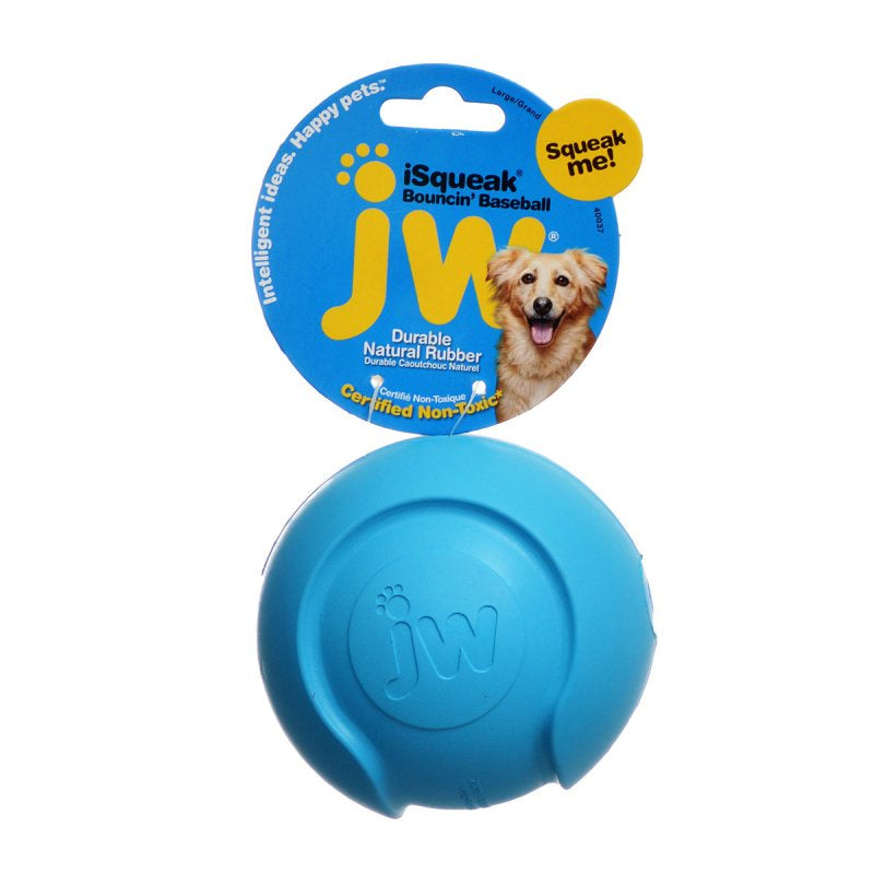 JW Pet iSqueak Bouncin Baseball Assorted Colors