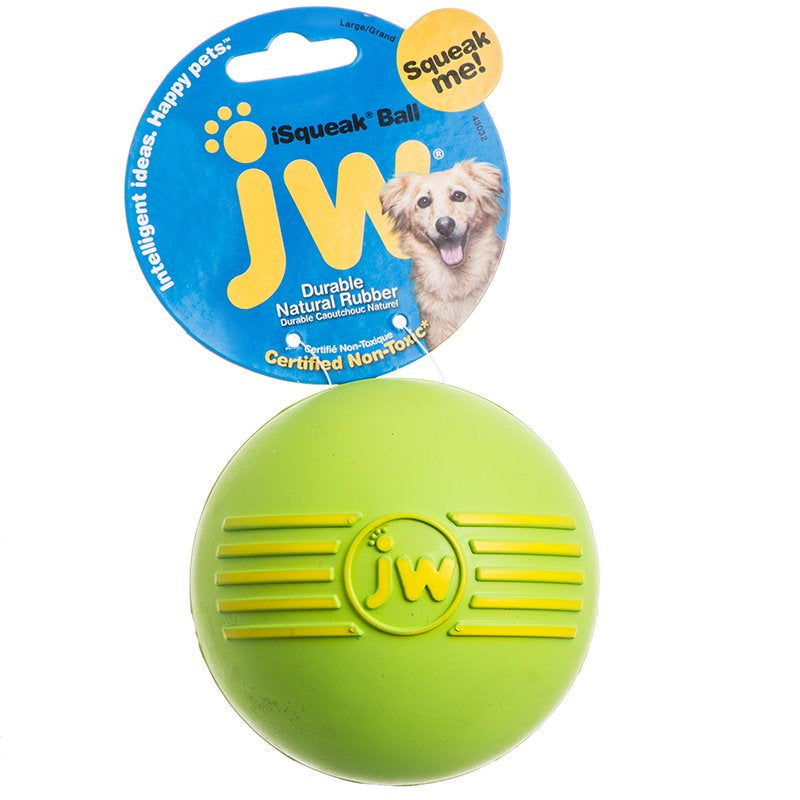 JW Pet iSqueak Ball Rubber Dog Toy Assorted Colors