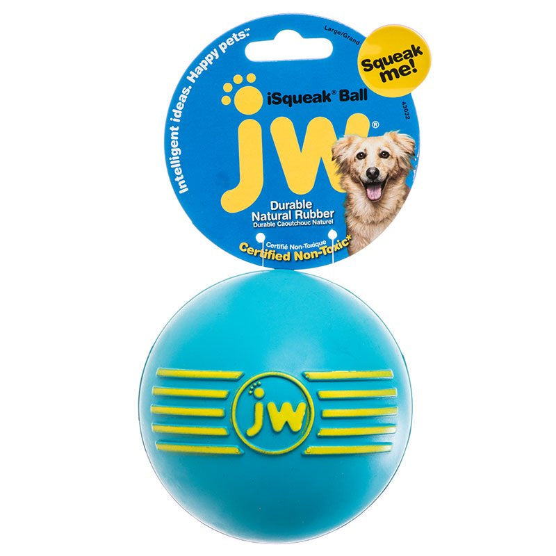 JW Pet iSqueak Ball Rubber Dog Toy Assorted Colors