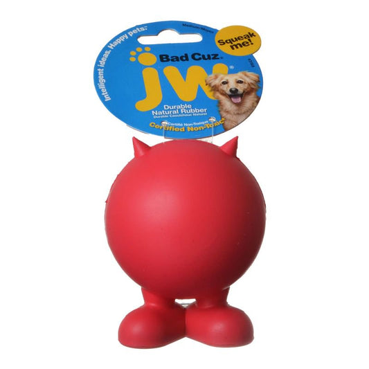 JW Pet Bad Cuz Squeaker Durable Natural Rubber Dog Toy