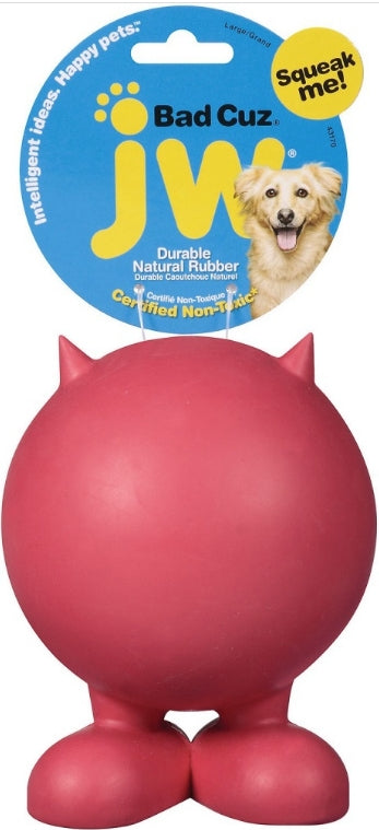 JW Pet Bad Cuz Squeaker Durable Natural Rubber Dog Toy