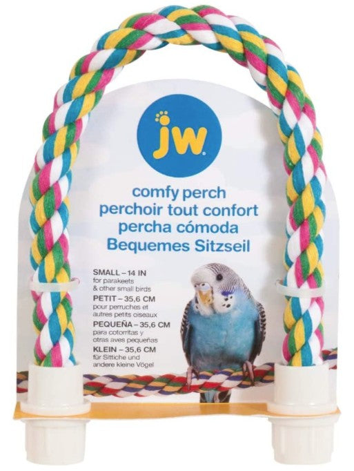 JW Pet Flexible Multi-Color Comfy Rope Perch 14" Long for Birds