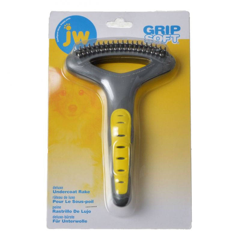 JW Pet GripSoft Double Row Undercoat Rake