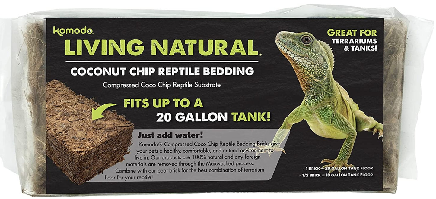 Komodo Living Natural Coconut Chip Reptile Bedding Brick