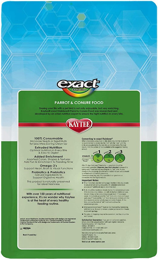 Kaytee Exact Rainbow Optimal Nutrition Diet Parrot and Conure