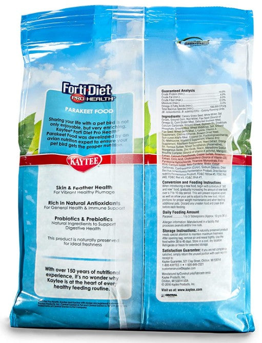 Kaytee Forti Diet Pro Health Healthy Support Diet Parakeet