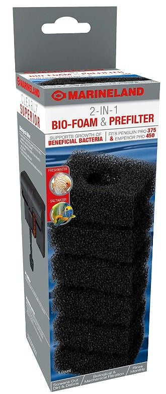 Marineland 2 in 1 Bio Foam Prefilter Penguin Pro 375 and Emperor Pro 450