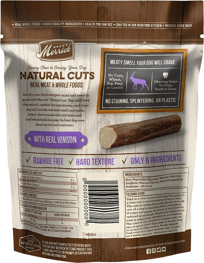 Merrick Natural Cut Venison Chew Treats Large