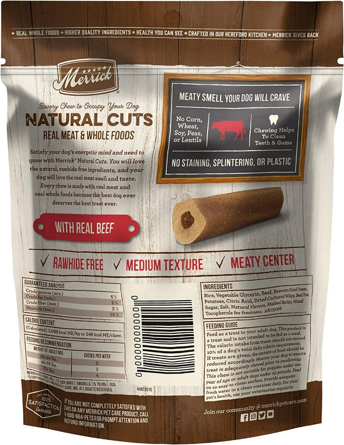 Merrick Natural Cut Beef Chew Treats Medium