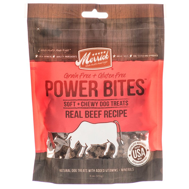 Merrick Power Bites Dog Treats Real Texas Beef