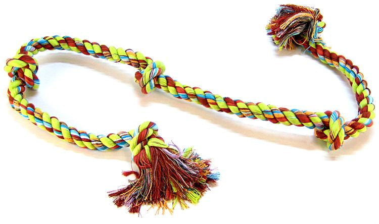 Mammoth Pet Flossy Chews Colored 5 Knot Tug