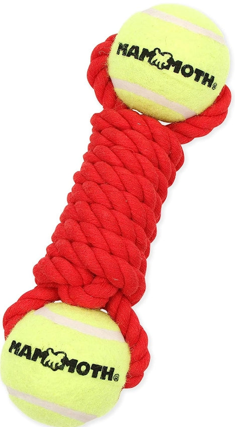 Mammoth Flossy Chews Braided Bone with 2 Tennis Balls for Dogs