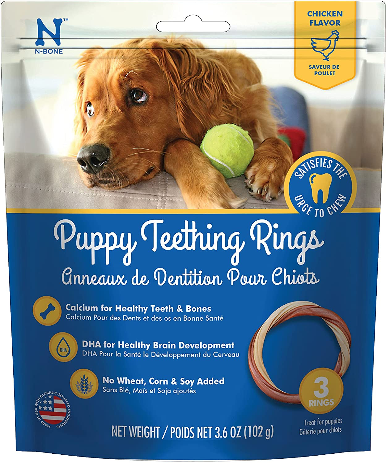 N-Bone Puppy Teething Ring Chicken Flavor