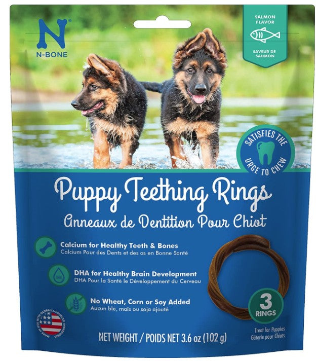 N-Bone Puppy Teething Rings Salmon Flavor