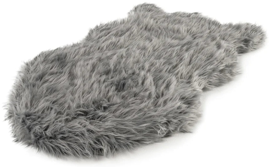 Paw PupRug Faux Fur Orthopedic Dog Bed Grey