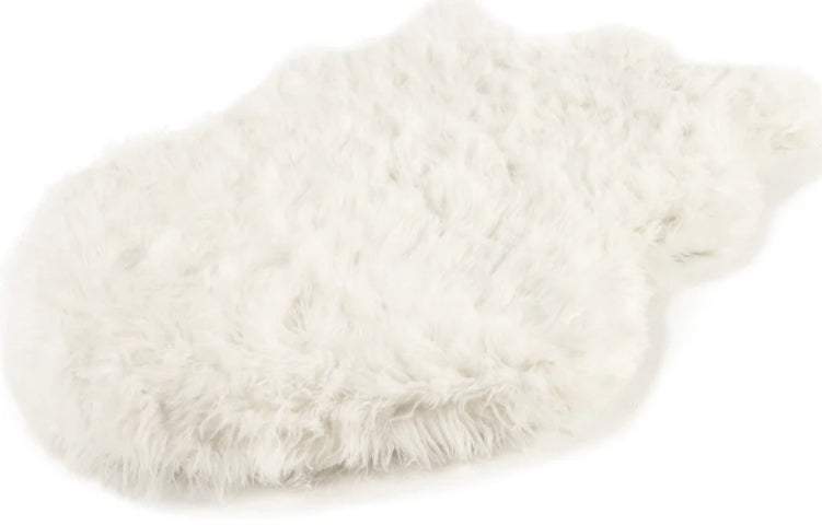 Paw PupRug Faux Fur Orthopedic Dog Bed White