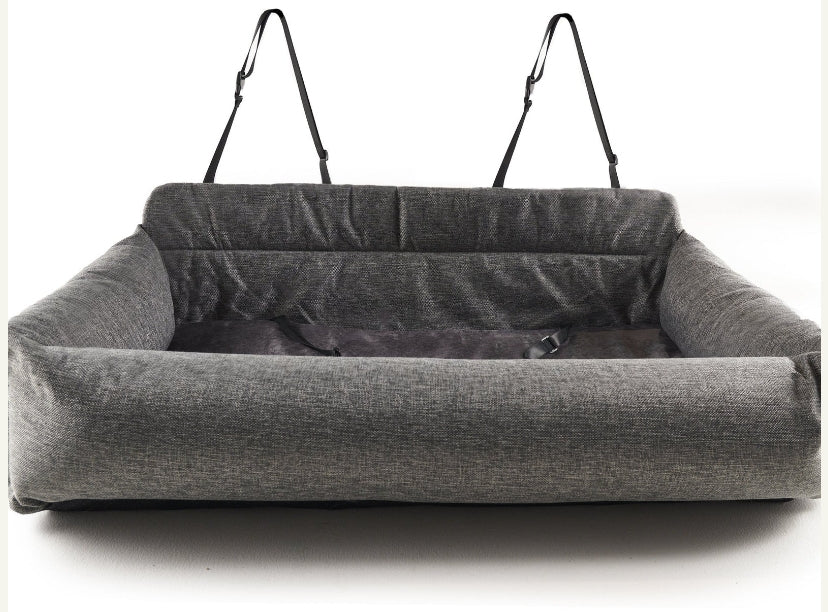 Paw PupProtector Memory Foam Dog Car Bed Gray Double Seat