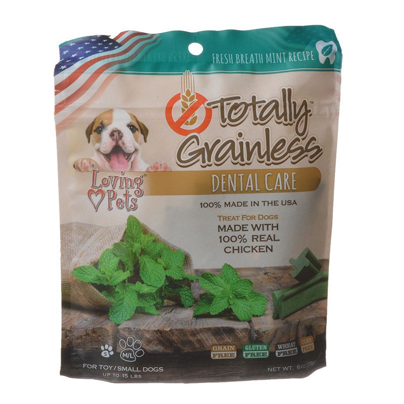 Loving Pets Totally Grainless Fresh Breath Mint Dental Chews Small