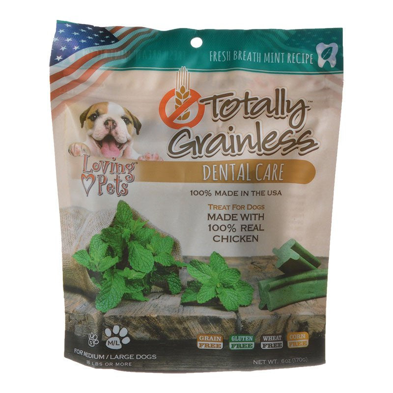 Loving Pets Totally Grainless Dental Care Chews Fresh Breath Mint Medium