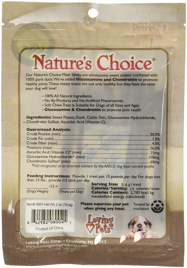 Loving Pets Natures Choice Sweet Potato and Duck Meat Sticks